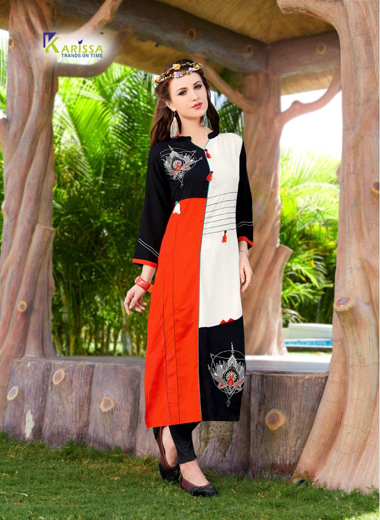 Muskan Vol 1 Karissa Plain Office Wear Kurtis With Embroidery Work