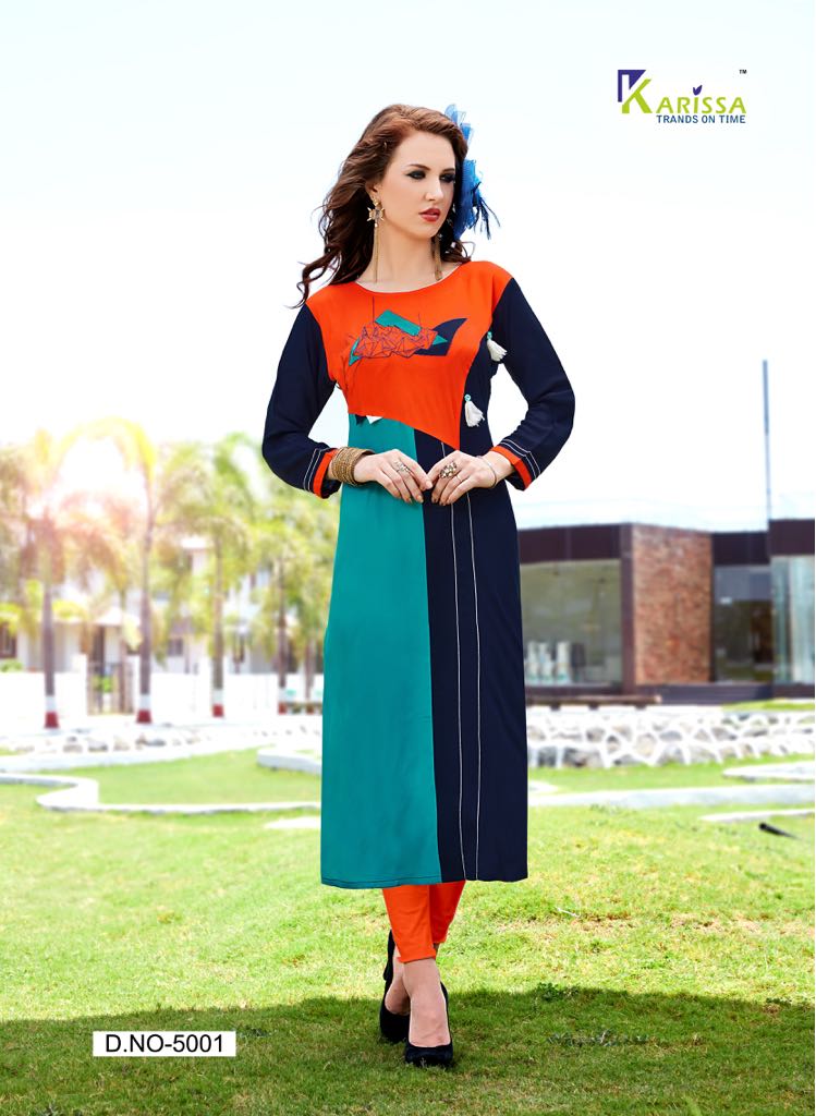 Muskan Vol 1 Karissa Plain Office Wear Kurtis With Embroidery Work