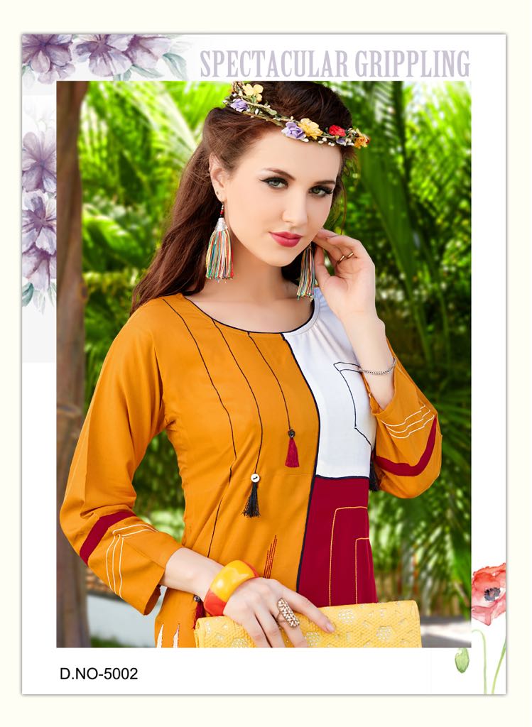 Muskan Vol 1 Karissa Plain Office Wear Kurtis With Embroidery Work