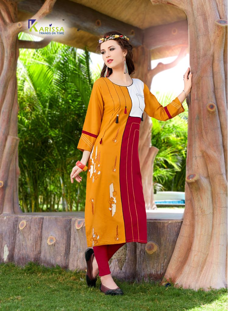 Muskan Vol 1 Karissa Plain Office Wear Kurtis With Embroidery Work