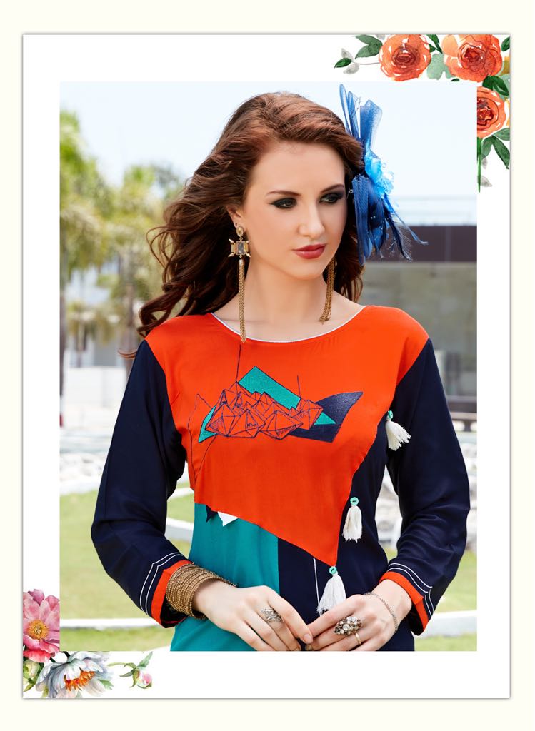 Muskan Vol 1 Karissa Plain Office Wear Kurtis With Embroidery Work