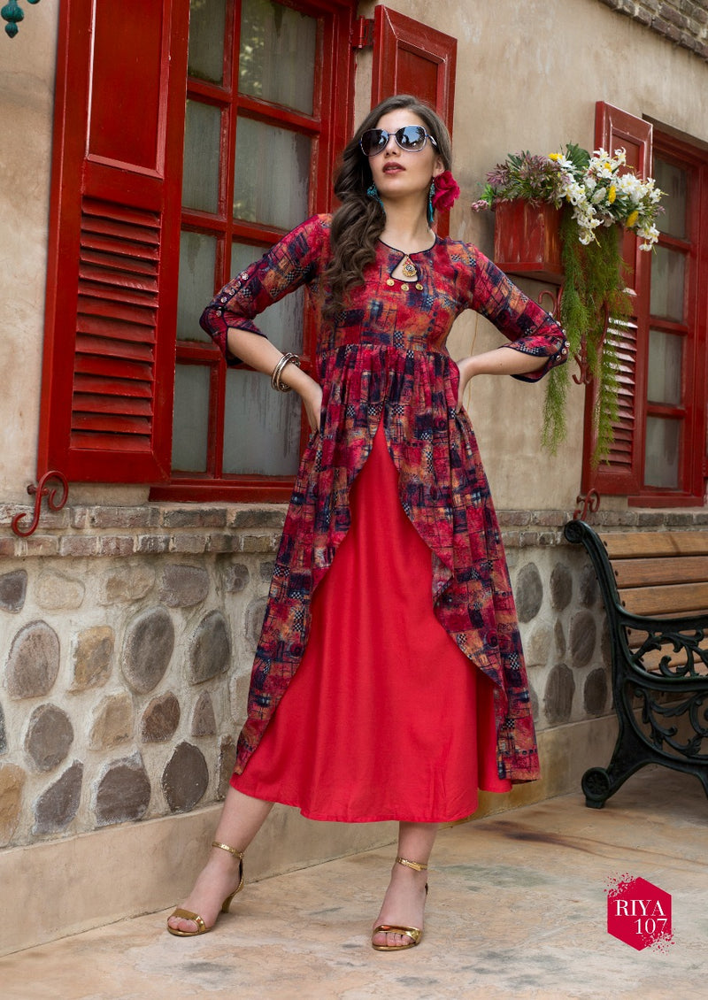Shop Silk party wear designer kurti in red color online from G3fashion  India. Brand - G3, Produc… | Kurti designs party wear, Gowns dresses,  Indian designer outfits