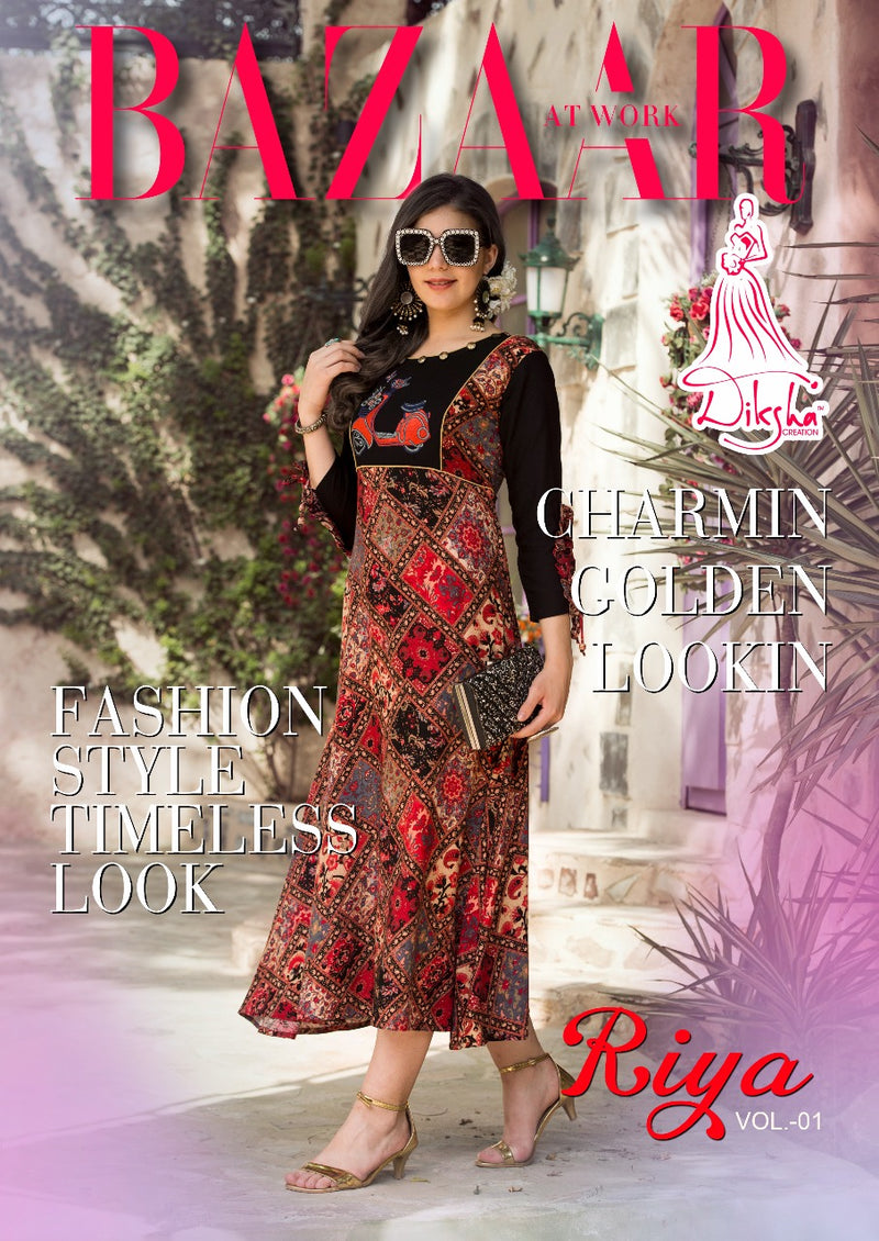 Diksha Riya Vol 1 Fancy  Party Wear Long Kurtis