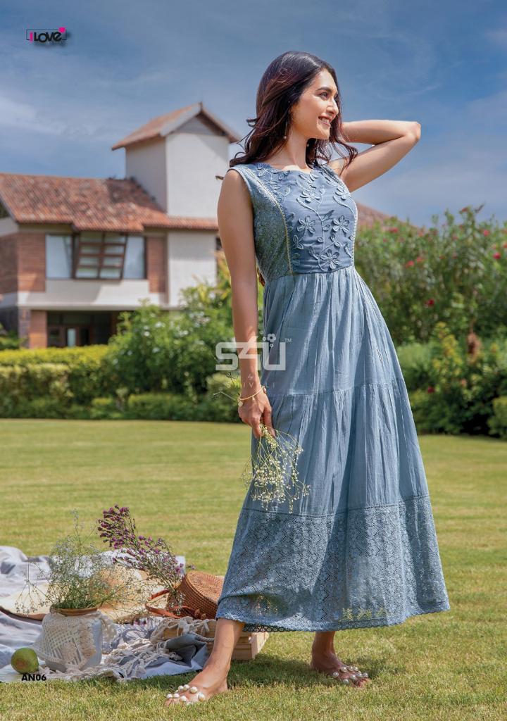 1Love By S4u Anokhi Stylish Desginer Embroidered Gown Collection