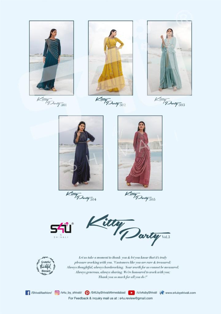S4u Shivali Kitty Party Vol 3 Partywear Kurti Collection Singles