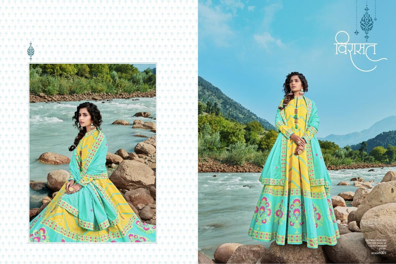 Virasat Heer Killer Silk Patola Work Digital Print Work Gown Collection