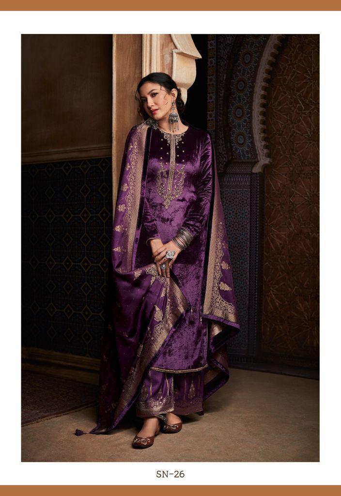 Varsha Sneh Plush Velvet Solid Embroidery Work Salwar Kameez