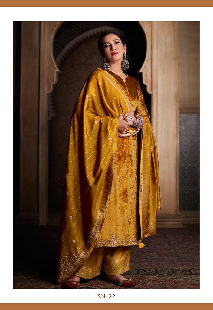 Varsha Sneh Plush Velvet Solid Embroidery Work Salwar Kameez