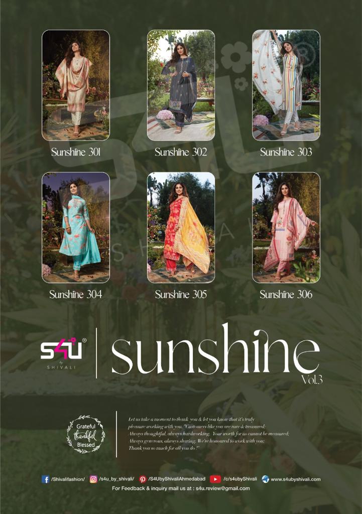 S4u Shivali Sunshine Vol 3 Muslin Digital Floral Print Kurti