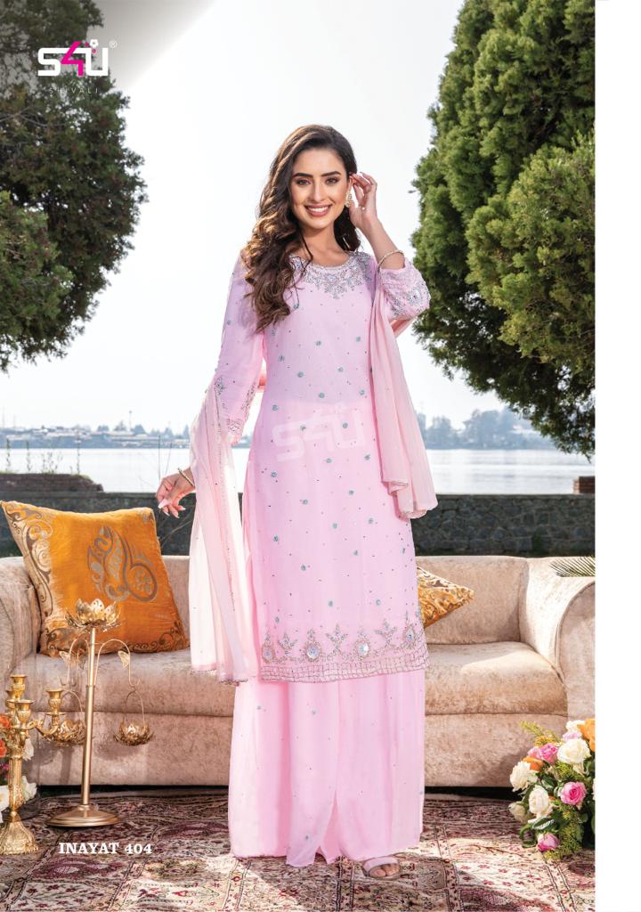 S4U Shivali Inayat Georgette Designer Wedding Wear Sharara Type Salwar Suits