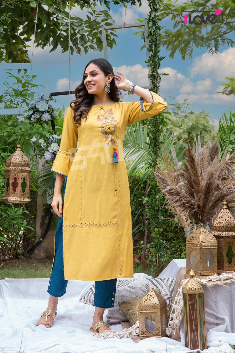 1Love S4u Indi Chic Vol 3 Rayon Stylish Fancy Festive Wear Kurtis With Bottom