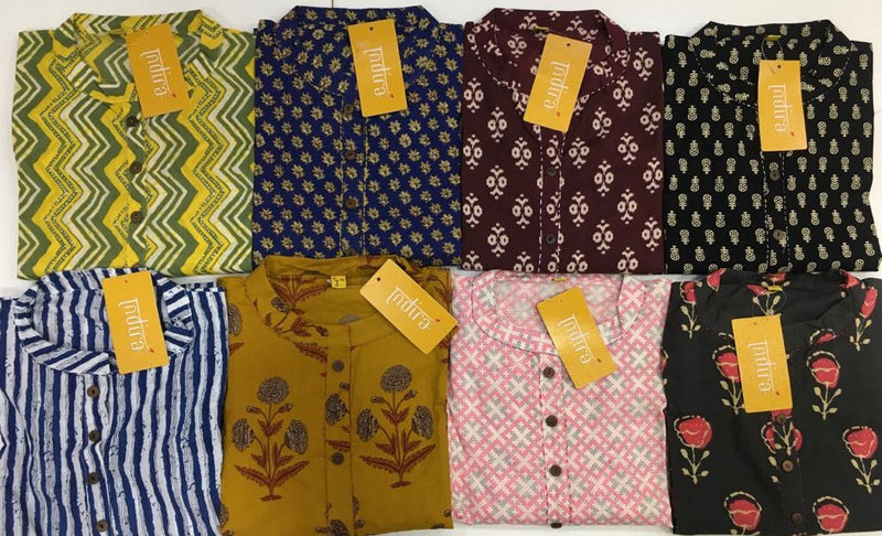 Indira Rozana Vol 3 Fabric Fancy Kurti In Cotton