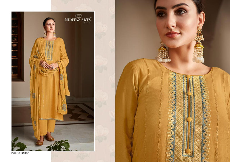 Mumtaz Arts Inteha Muslin With Heavy Embroidery Work Stylish Designer Party Wear salwar Kameez