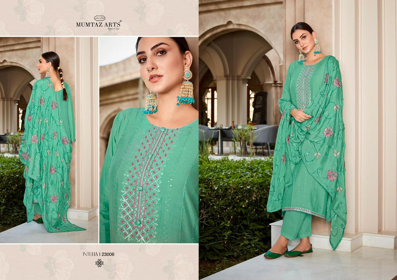 Mumtaz Arts Inteha Muslin With Heavy Embroidery Work Stylish Designer Party Wear salwar Kameez