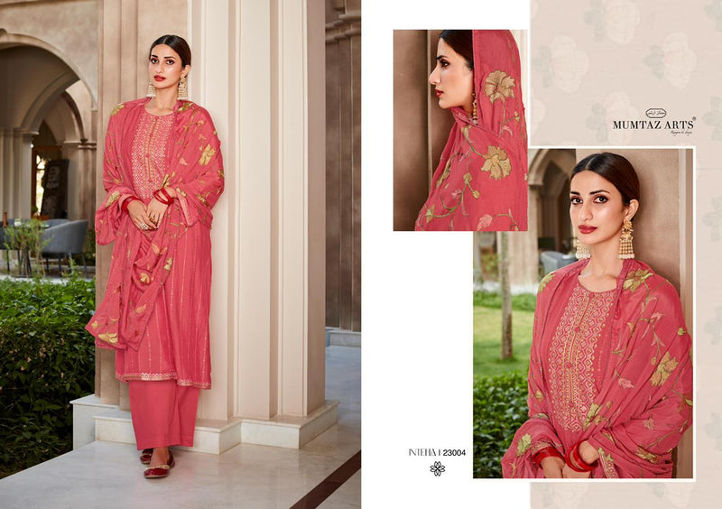 Mumtaz Arts Inteha Muslin With Heavy Embroidery Work Stylish Designer Party Wear salwar Kameez