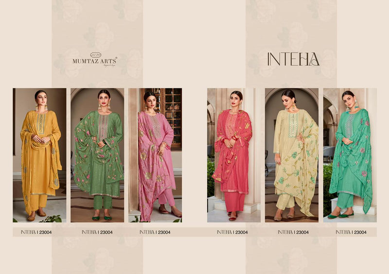 Mumtaz Arts Inteha Muslin With Heavy Embroidery Work Stylish Designer Party Wear salwar Kameez