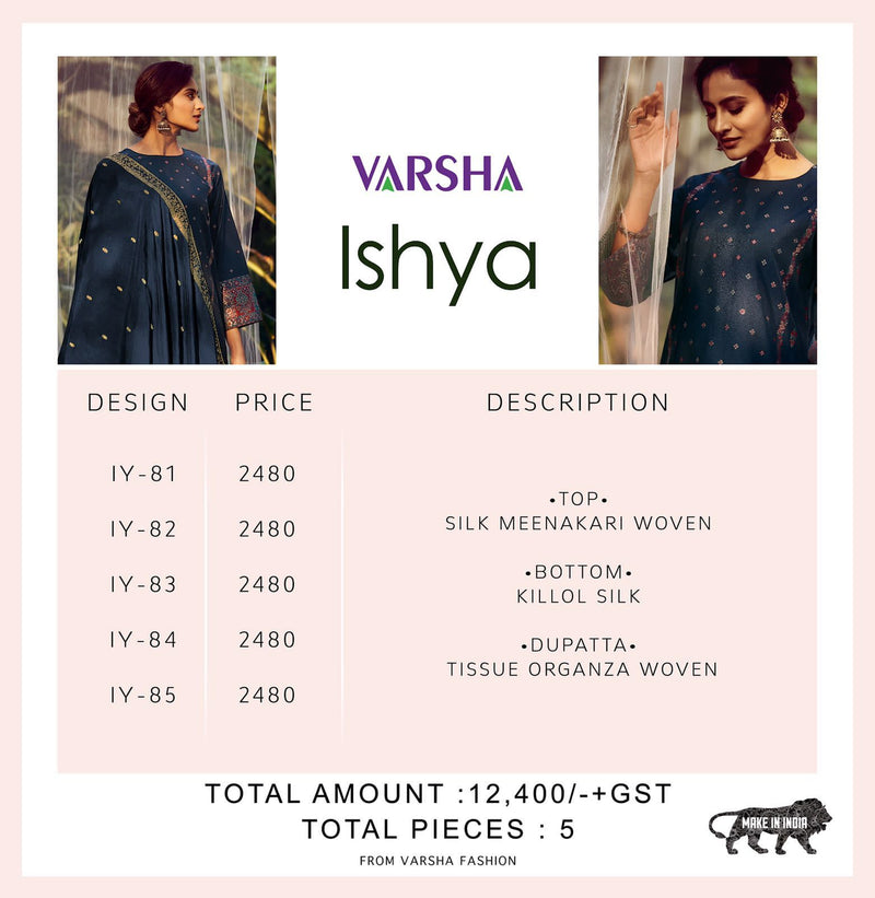 Varsha Ishya Silk With Heavy Embroidery Work Stylish Designer Festive Wear Fancy Salwar Suit