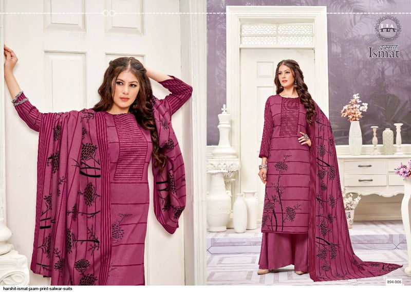 Harshit Fashion Hub Ismat Jam Cotton Printed Festive Wear Salwar Suits