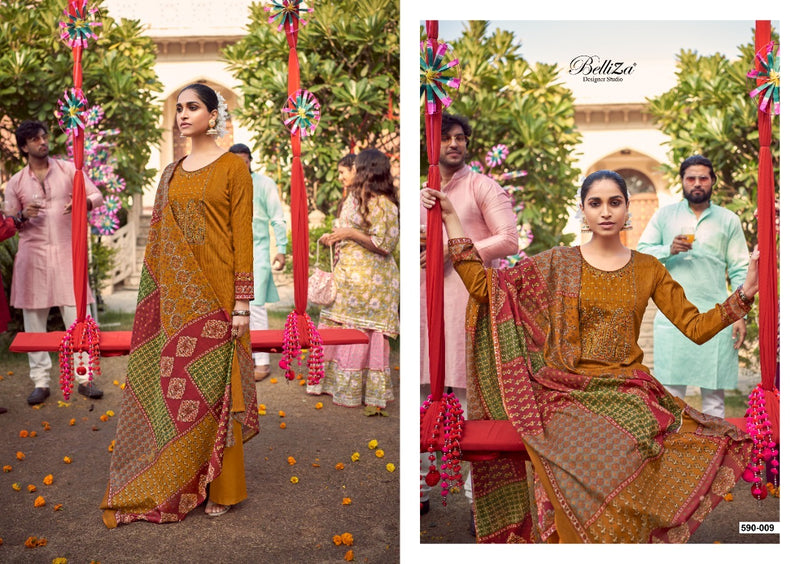 Belliza Designer Studio Itminaan Pure Jam Cotton Occasional Wear Embroidered Salwar Kameez