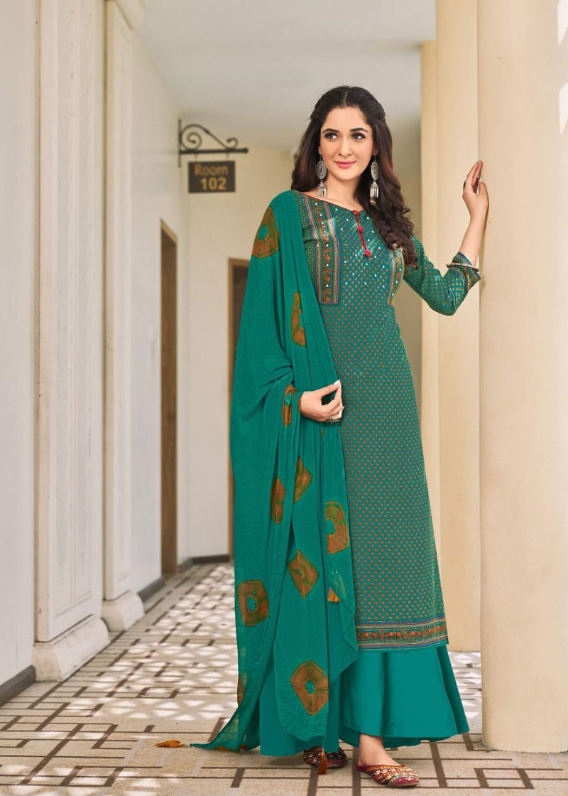 Roli Moli Creation Izhar Rayon Cotton Party Wear Salwar Suits With Fancy Prints