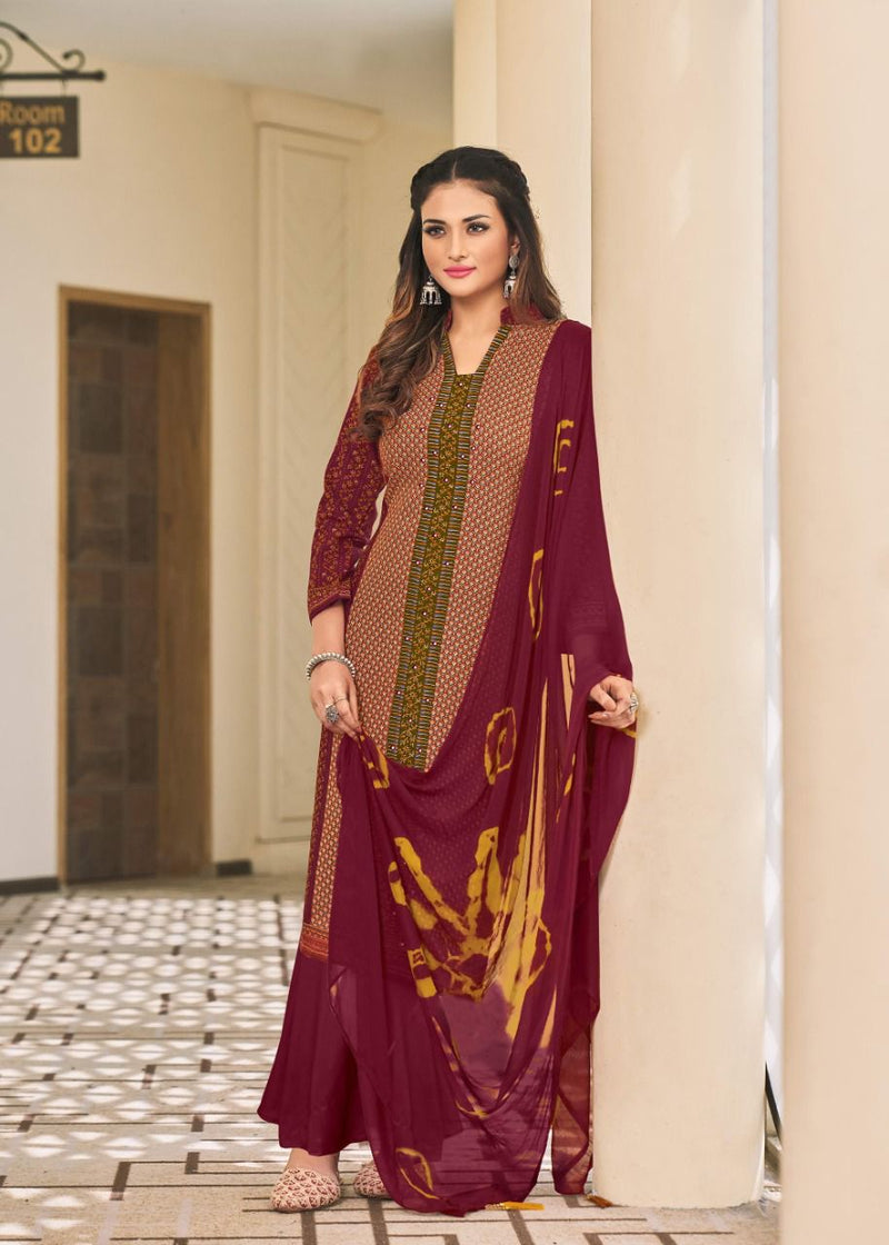 Roli Moli Creation Izhar Rayon Cotton Party Wear Salwar Suits With Fancy Prints