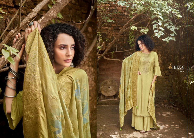 Ibiza Ashiyana Maslin Silk Fancy Embroidered Work Salwar Suit