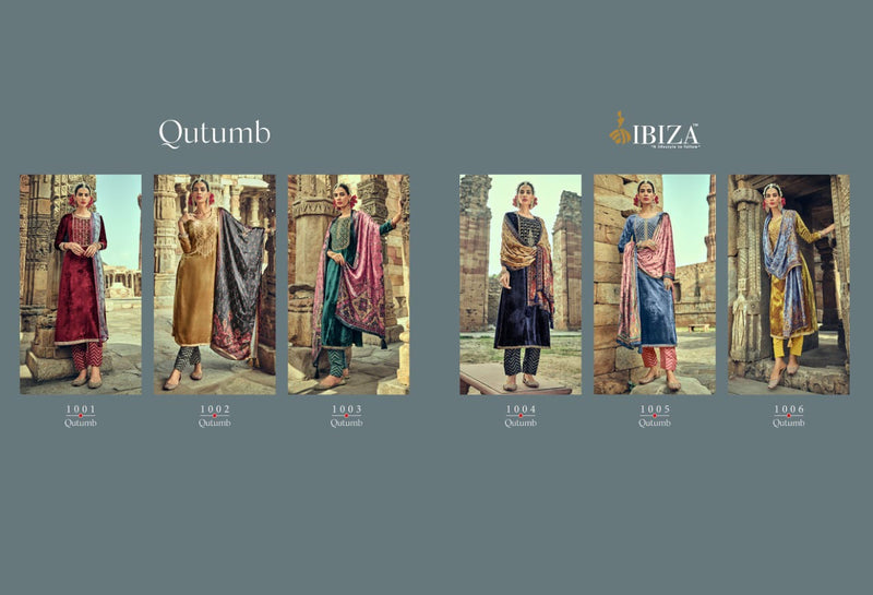 Ibiza Fashion Qutumb Velvet Viscose With Embroidery Work Suit