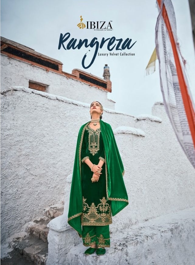 Ibiza Rangreza Velvet With DEsigner Delicate Embroidery Salwar Suit