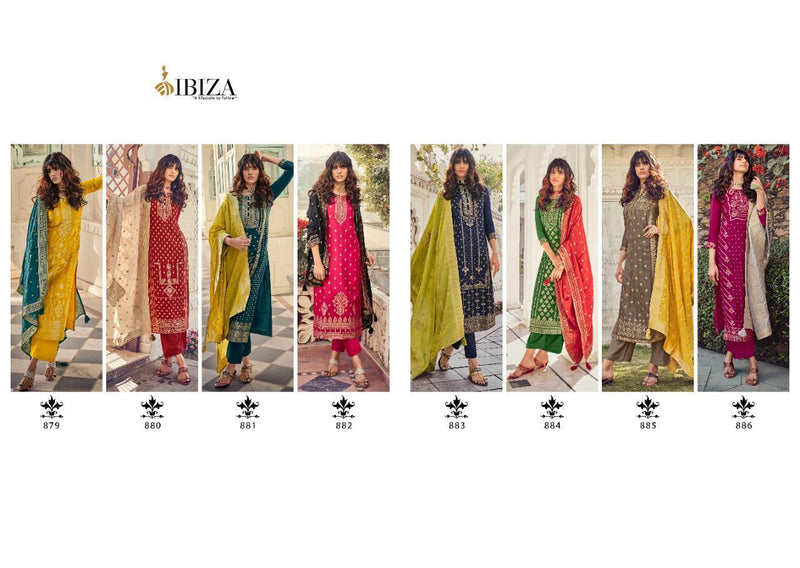 Ibiza Silky Silk Jacquard Designer Printed Salwar Suit