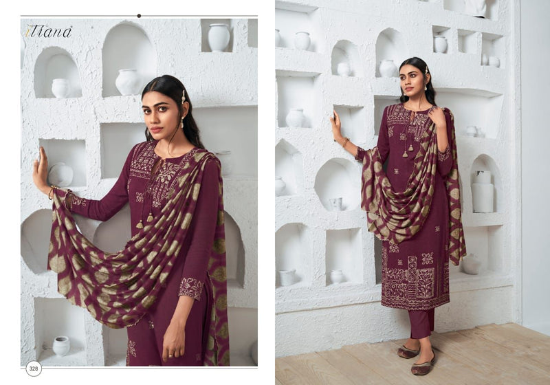 Itrana Breezy Florals Pashmina Stape Twill Digital Print Mirror Work Salwar Suit