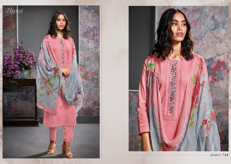 Itrana Florals Pure Cambric Cotton Embroidery Work Designer Wear Salwar Kameez