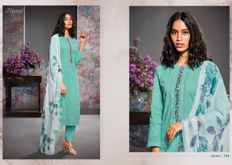 Itrana Florals Pure Cambric Cotton Embroidery Work Designer Wear Salwar Kameez