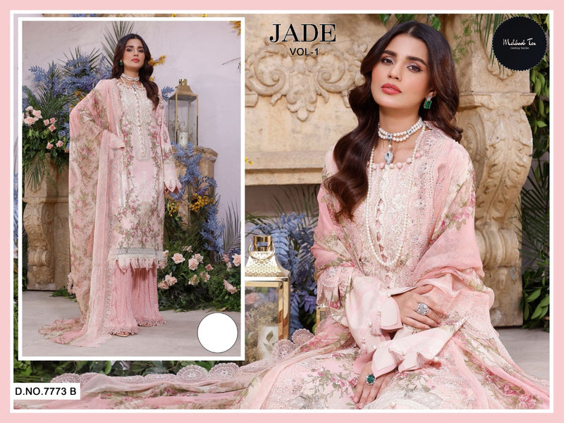 Mehboob Tex Jade Vol 1 Cotton Pakistani Style Party Wear Salwar Suits With Embroidery Patch Work