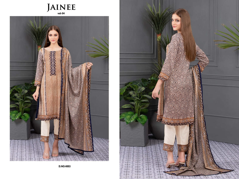 Agha Noor Jainee Vol 4 Luxury Lawn Collection Lawn Cotton Pakistani Style Printed Party Wear Salwar Kameez