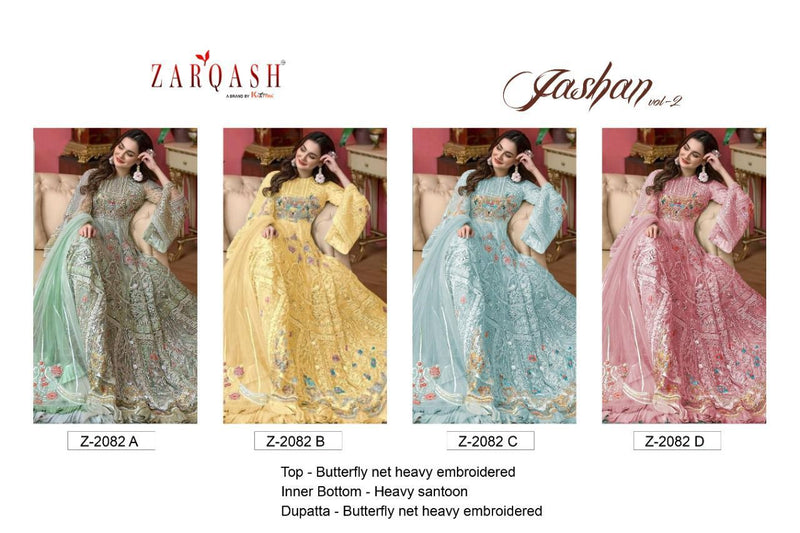 Zarqash Jashan Vol 2 Butterfly Net Elegant Designer Pakistani Style Wedding Wear Salwar Suits