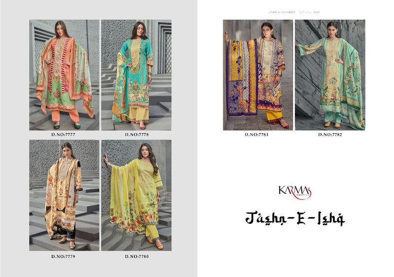 Karma Trendz Jashn E Ishq Jam Cotton Printed Pakistani Style Festive Wear Salwar Suits With Embroidery