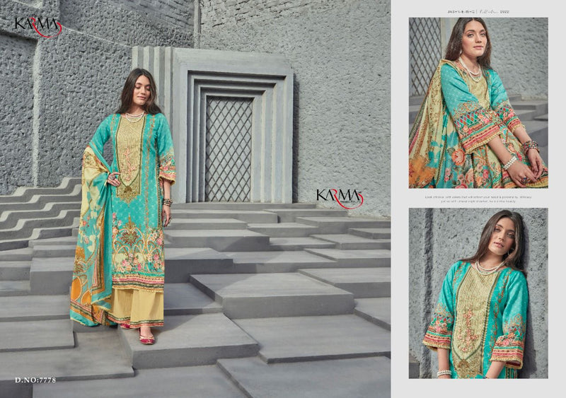 Karma Trendz Jashn E Ishq Jam Cotton Printed Pakistani Style Festive Wear Salwar Suits With Embroidery