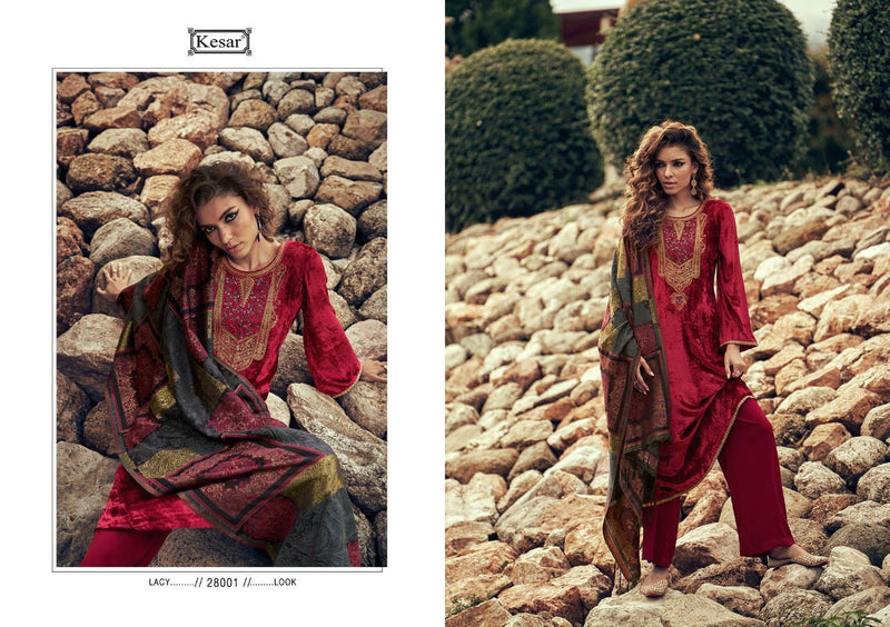Kesar Jasleen Velvet With Heavy Embroidery Work Stylish Designer Party Wear Salwar Kameez