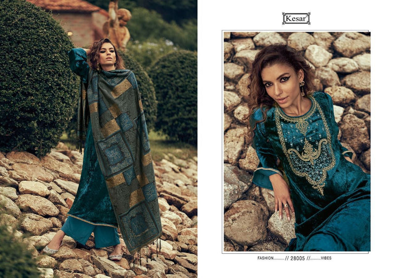 Kesar Jasleen Velvet With Heavy Embroidery Work Stylish Designer Party Wear Salwar Kameez