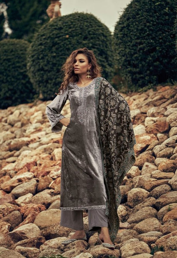 Kesar Jasleen Velvet With Heavy Embroidery Work Stylish Designer Party Wear Salwar Kameez