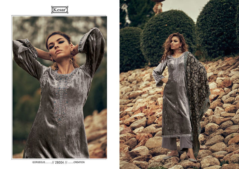 Kesar Jasleen Velvet With Heavy Embroidery Work Stylish Designer Party Wear Salwar Kameez