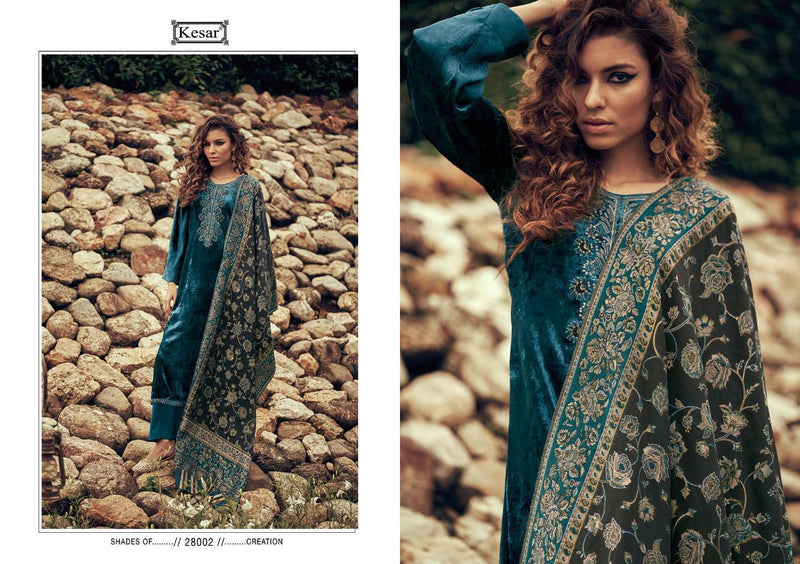 Kesar Jasleen Velvet With Heavy Embroidery Work Stylish Designer Party Wear Salwar Kameez