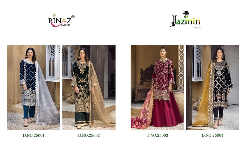 Rinaz Fashion Jazmin Vol 19 Fox Georgette Designer Pakistani Style Wedding Wear Salwar Kameez
