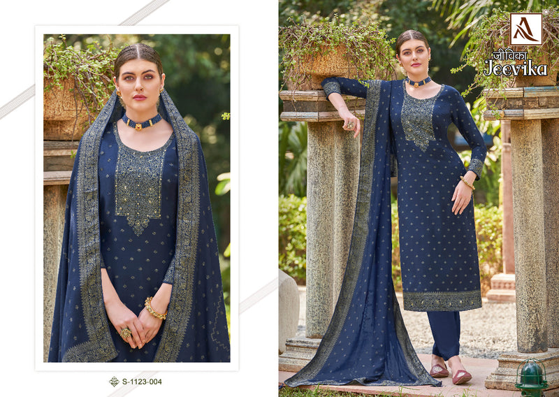 Alok Suit Jeevika Pashmina With  Swarovski Diamond Work Stylish Designer Fancy Salwar Kameez