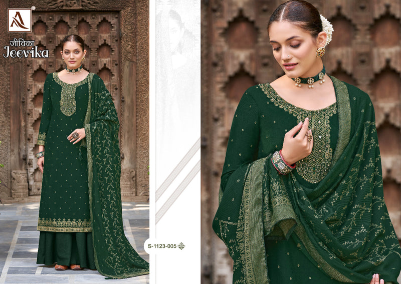Alok Suit Jeevika Pashmina With  Swarovski Diamond Work Stylish Designer Fancy Salwar Kameez