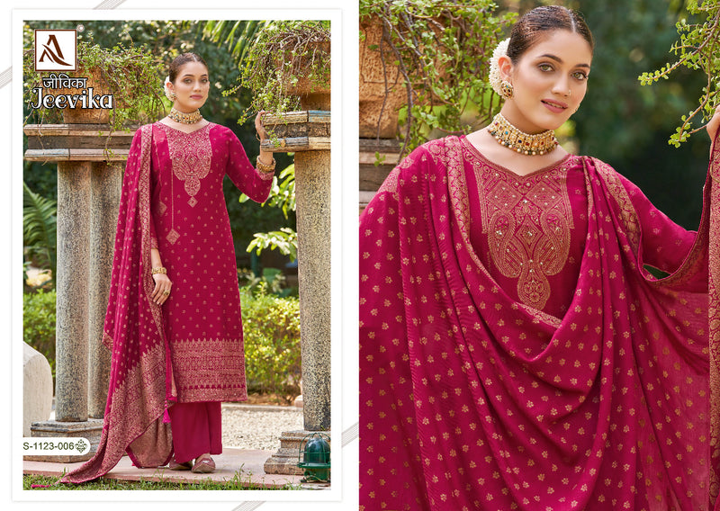 Alok Suit Jeevika Pashmina With  Swarovski Diamond Work Stylish Designer Fancy Salwar Kameez