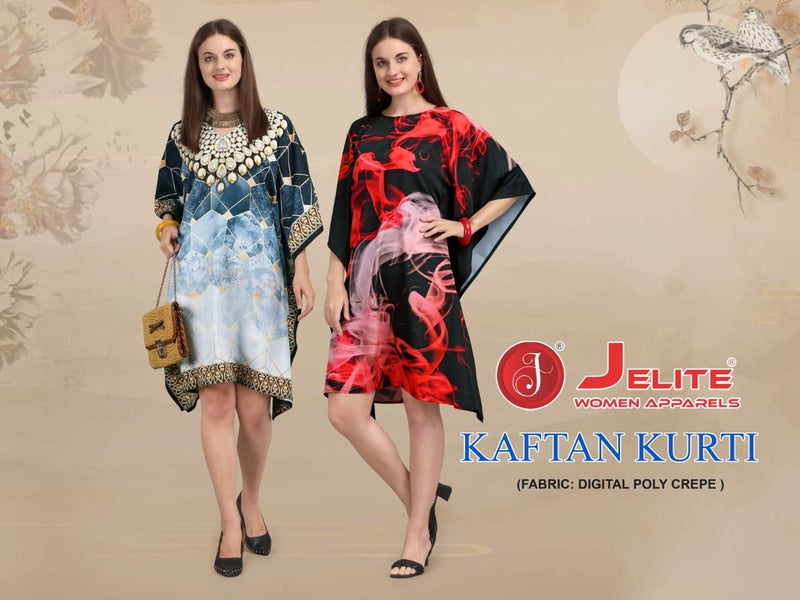 Jelite Kaftan Polyster Crepe Stylish Wear Kurti