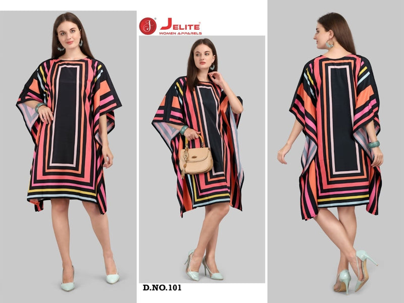 Jelite Kaftan Polyster Crepe Stylish Wear Kurti