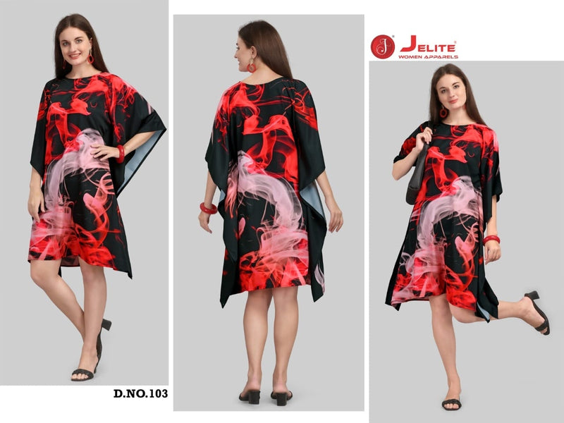 Jelite Kaftan Polyster Crepe Stylish Wear Kurti