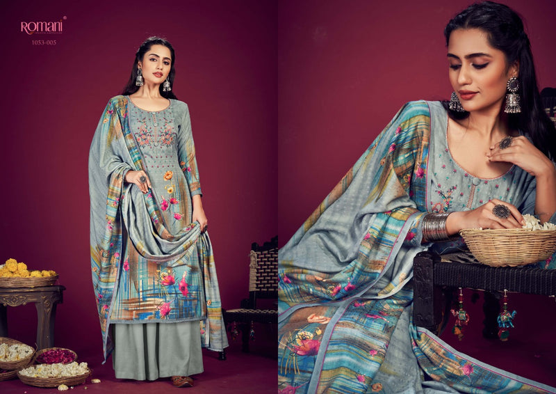 Romani Jhalak Pashmina Printed Work Stylish Designer Festive Wear Salwar Kameez